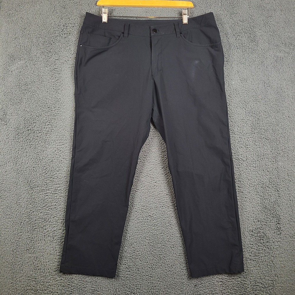 Lululemon ABC Pant Slim Mens 36x27 Black Five Pocket Commuter LM5ADES